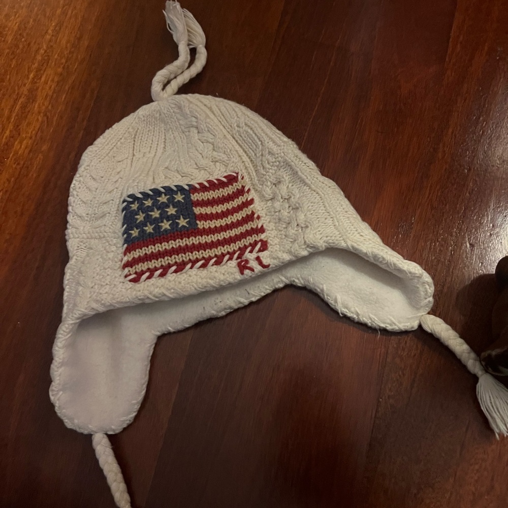 Ralph Lauren American flag infants winter beanie